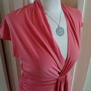 Max and Cleo Coral short sleeve dress